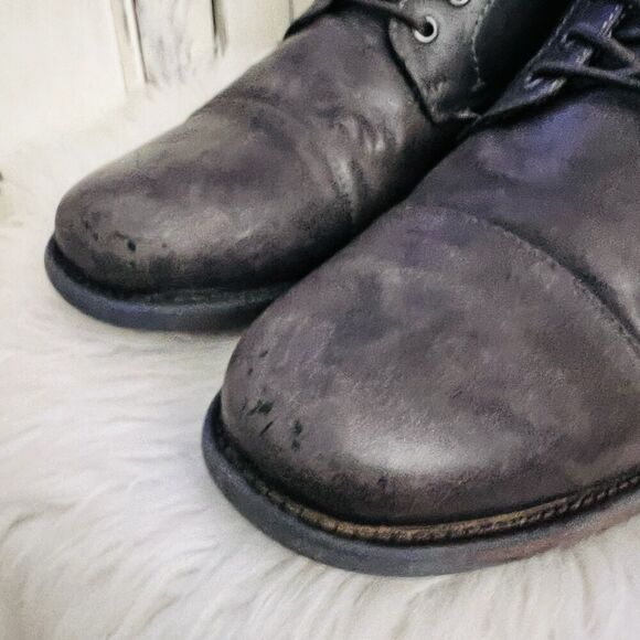 Restoration Russell Charcoal Gray Vegan Marbled Leather Lace up Low Boots 9.5M main image 4
